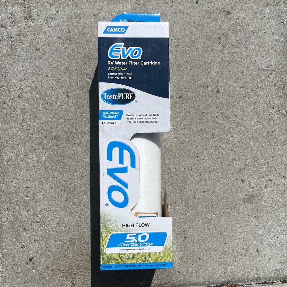 Camco TastePURE EVO RV Water Filter Cartridge KDF GAC 40621 Replacement